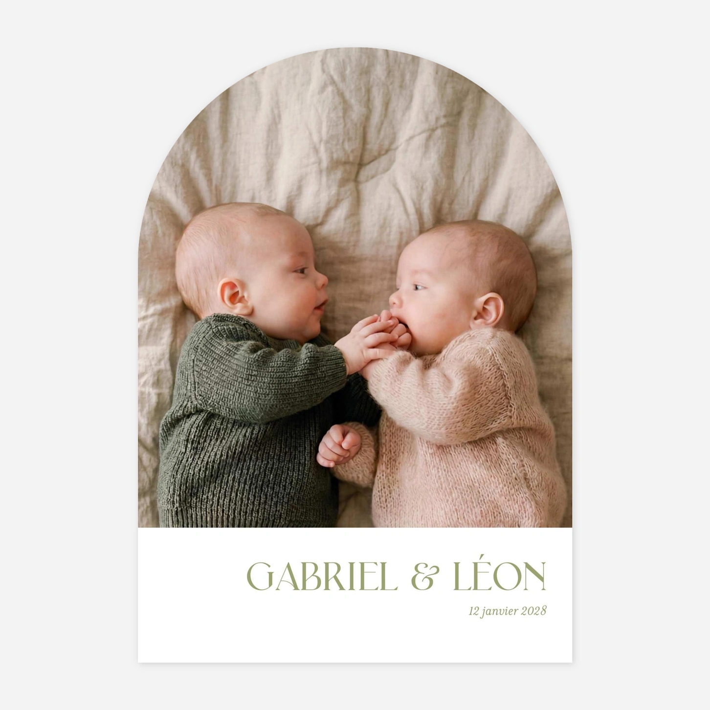 Faire-part naissance jumeaux Simplement