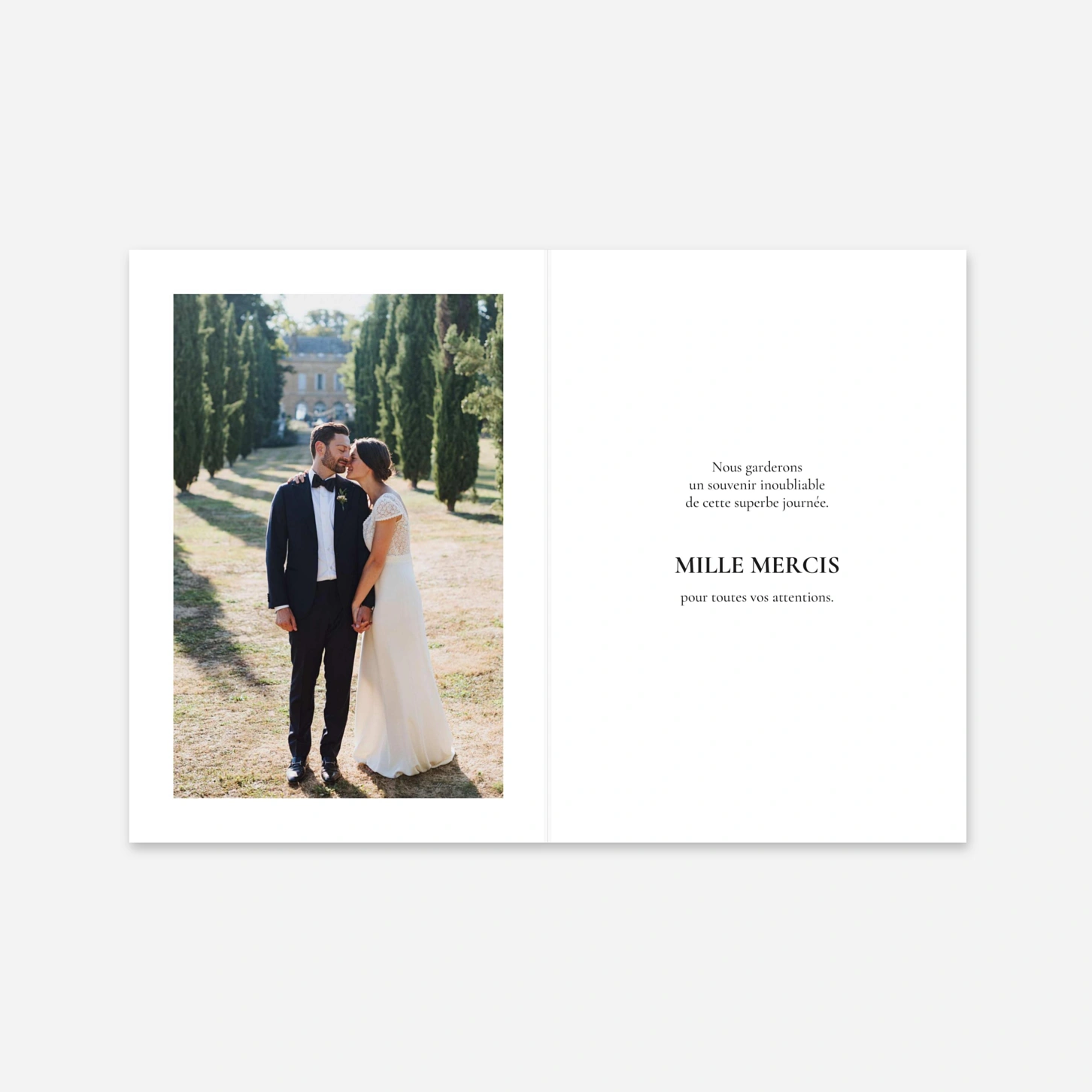 Carte de remerciements Simplement