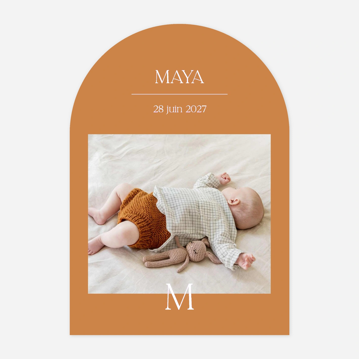 Faire-part naissance Son initiale