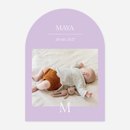 Faire-part naissance Son initiale