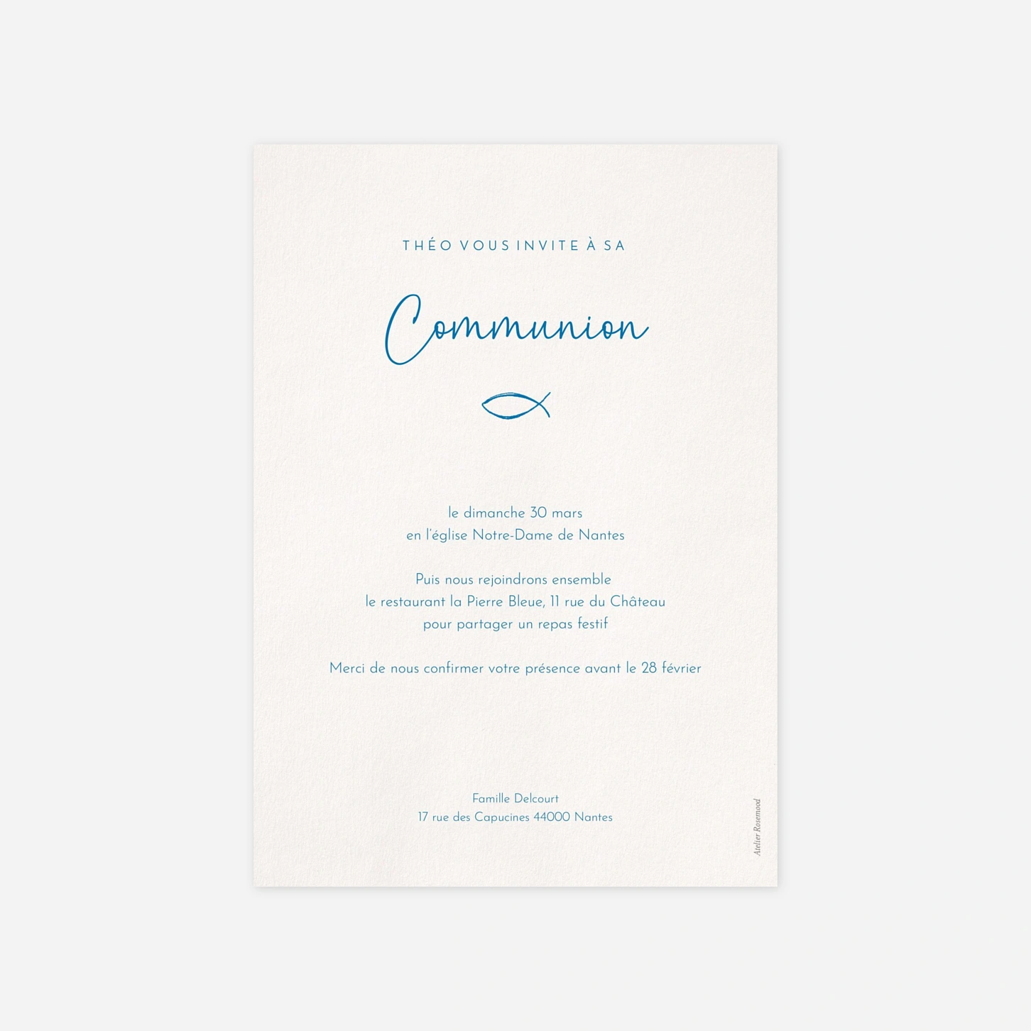 Invitation communion Symboles précieux