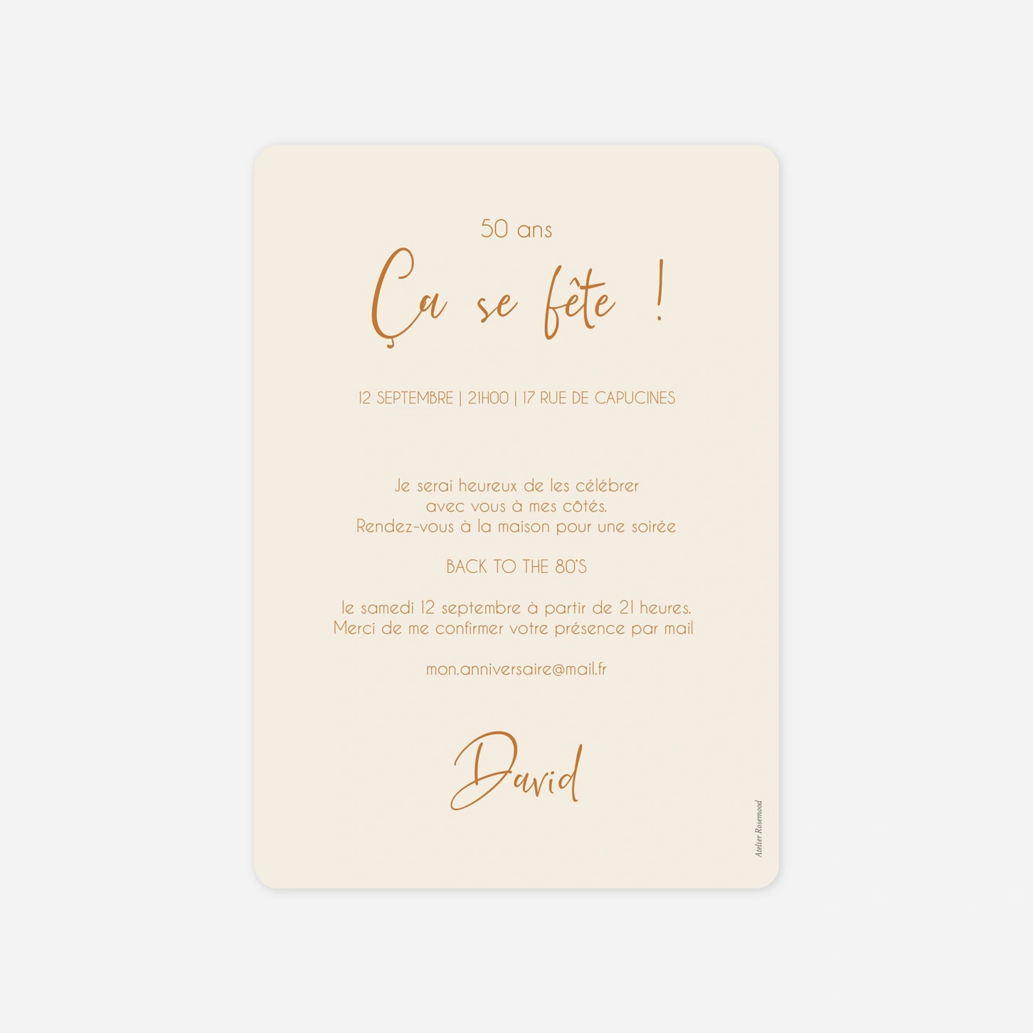 invitation anniversaire Soirée rétro