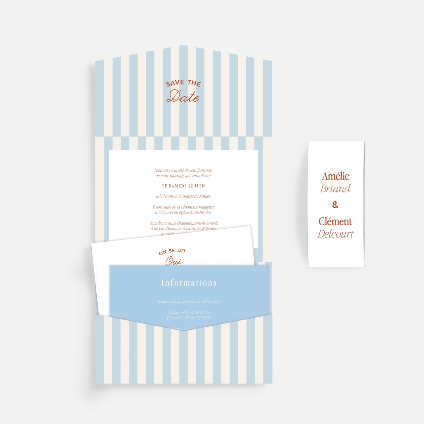 Faire-part mariage Rayures estivales