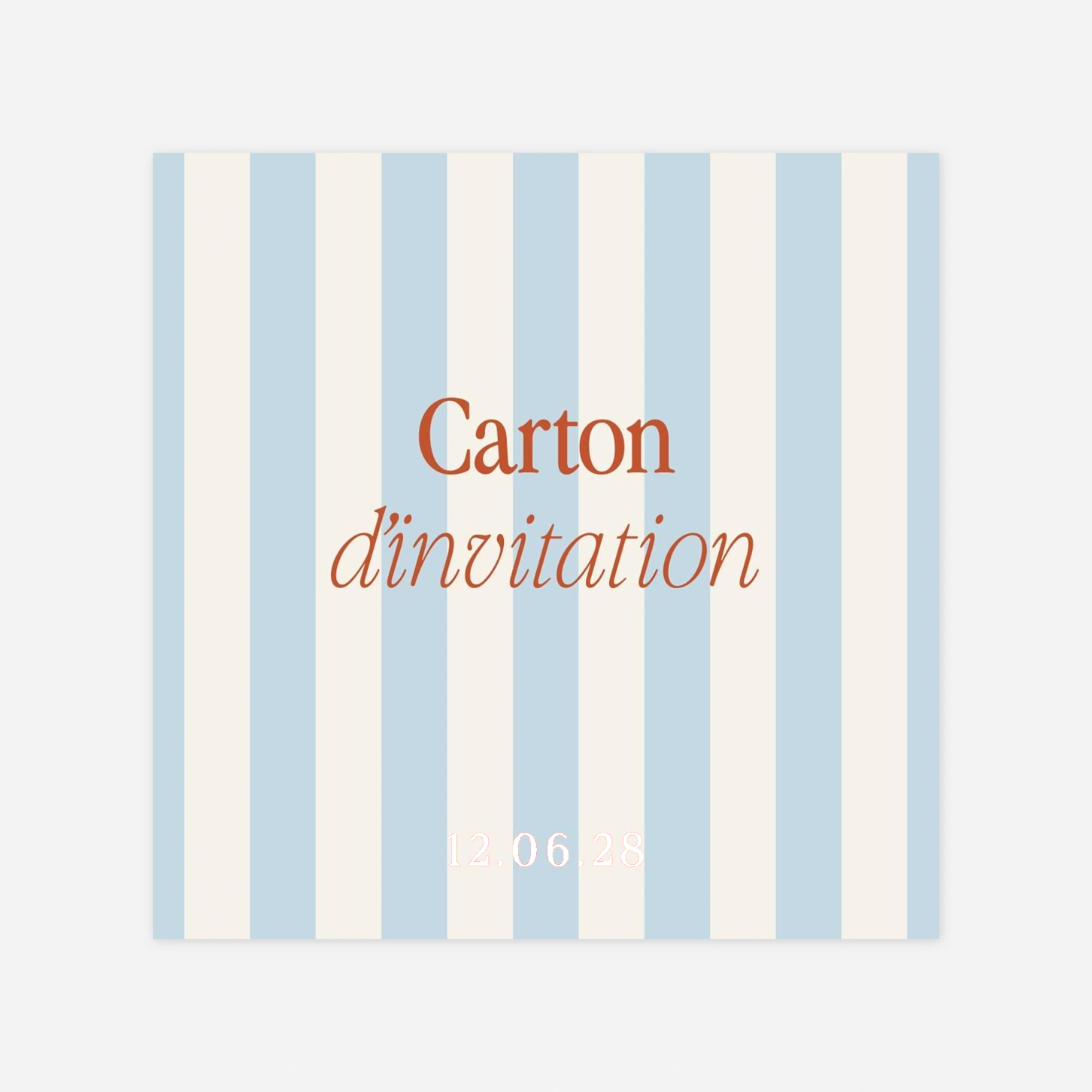 Carton d'invitation Rayures estivales