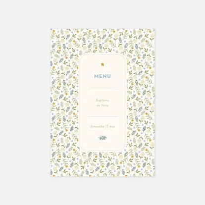 Menu baptême Sweet liberty