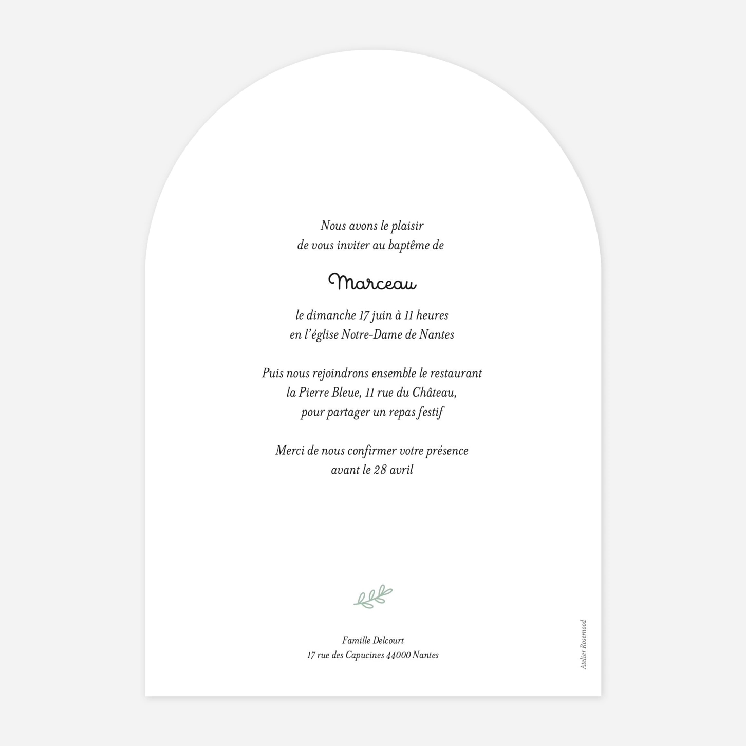 Faire-part baptême Sweet moment