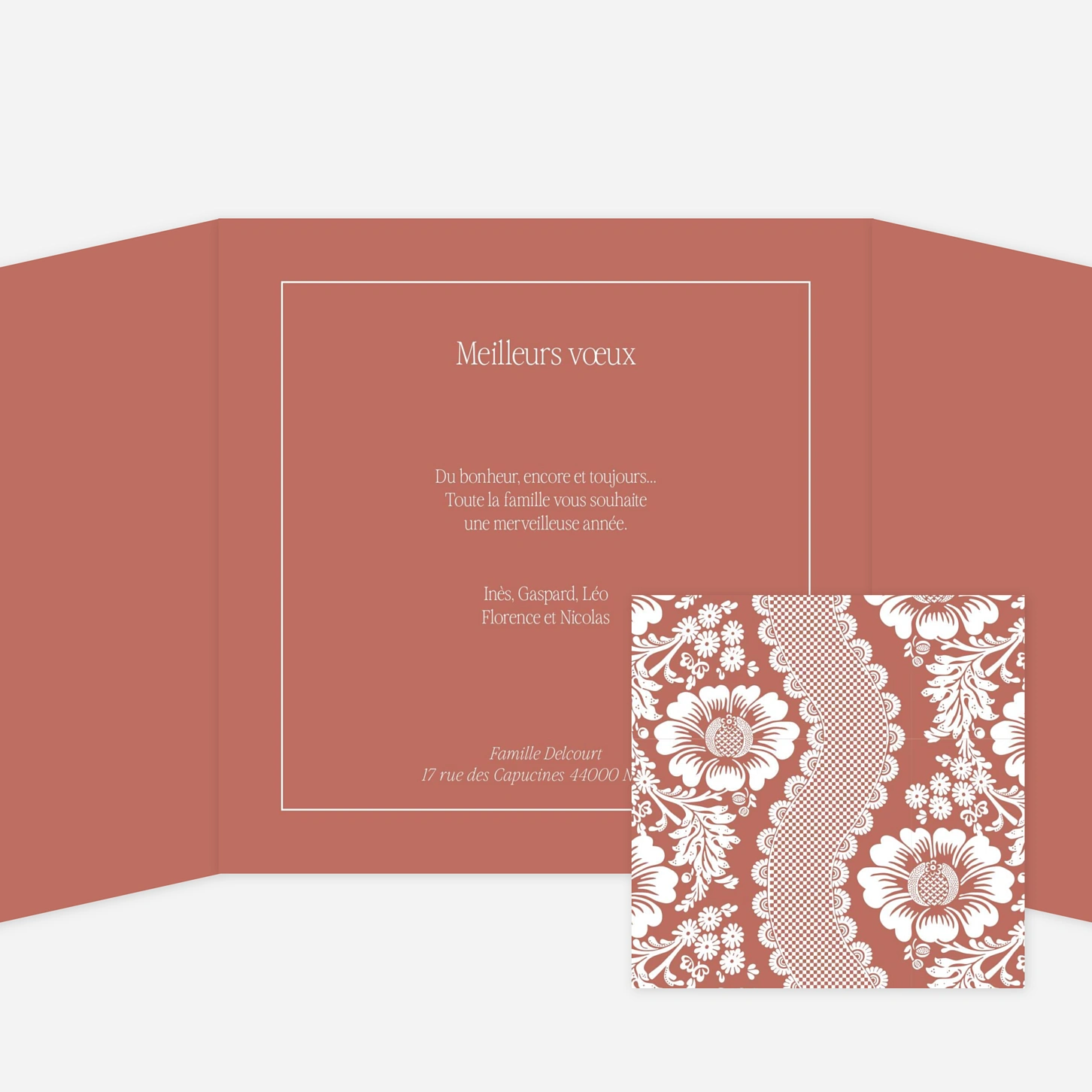 Carte de voeux Fleurs ondulantes