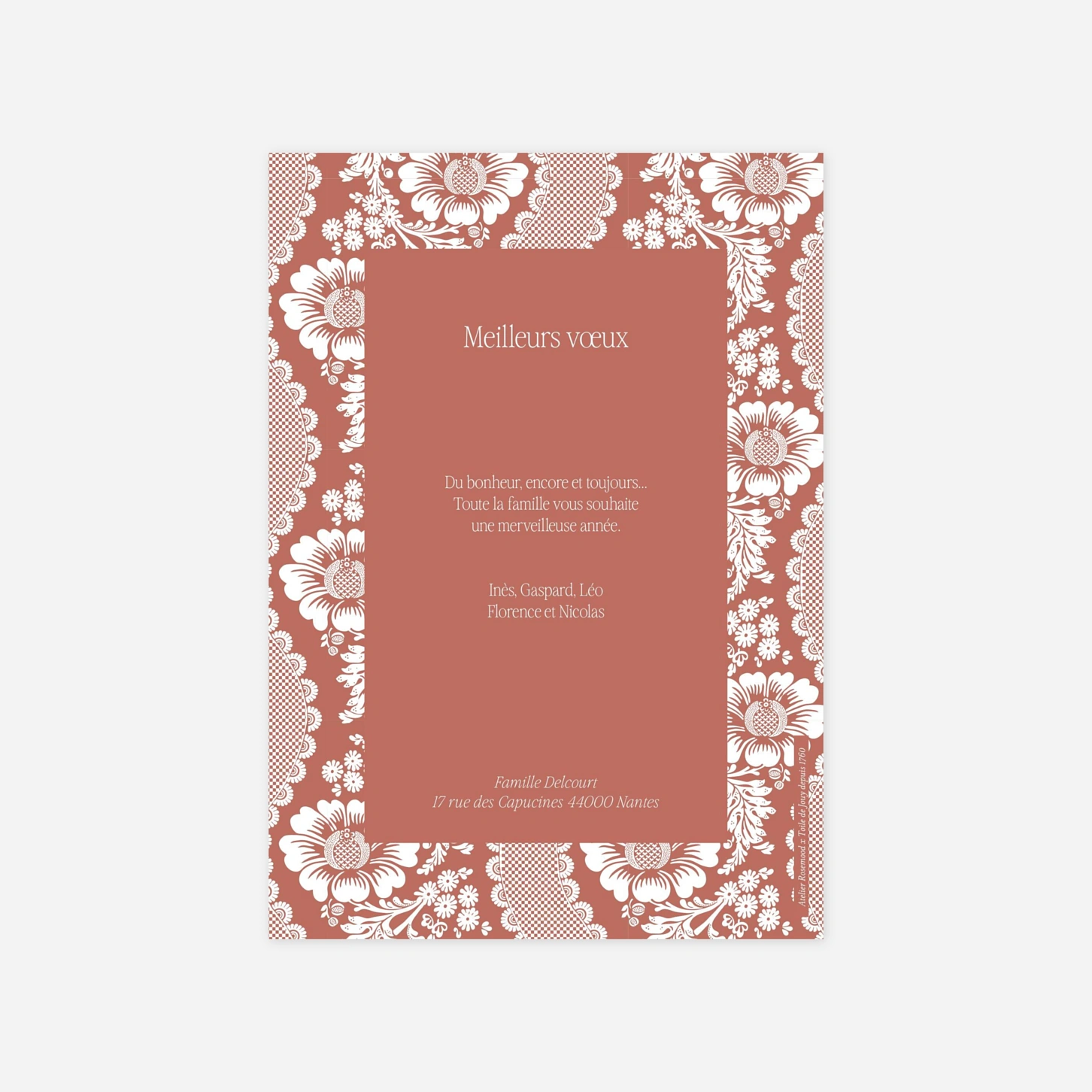 Carte de voeux Fleurs ondulantes