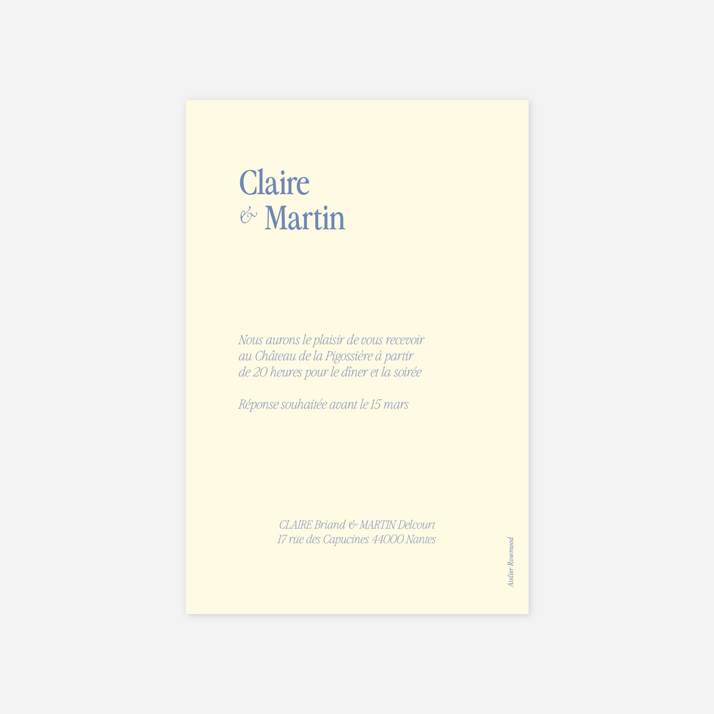 Carton d'invitation Teintes de joie