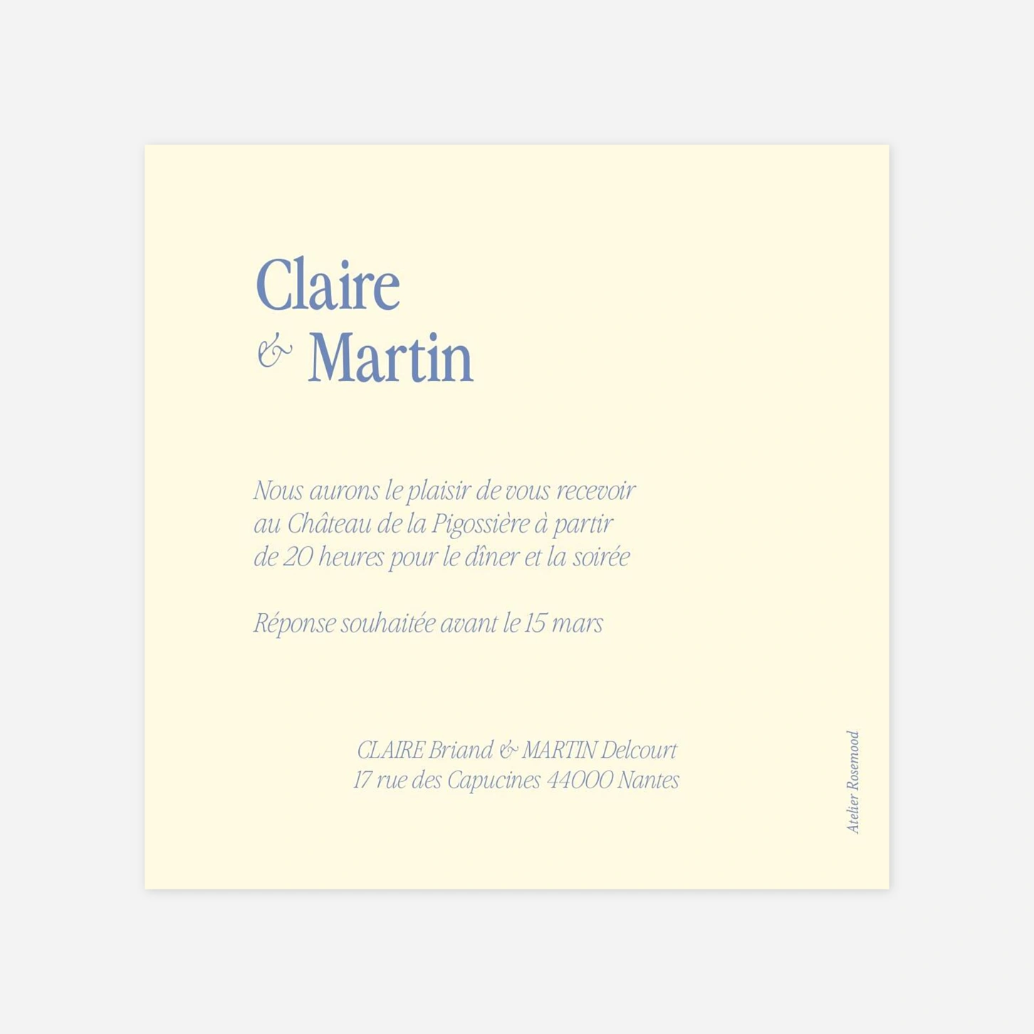 Carton d'invitation Teintes de joie
