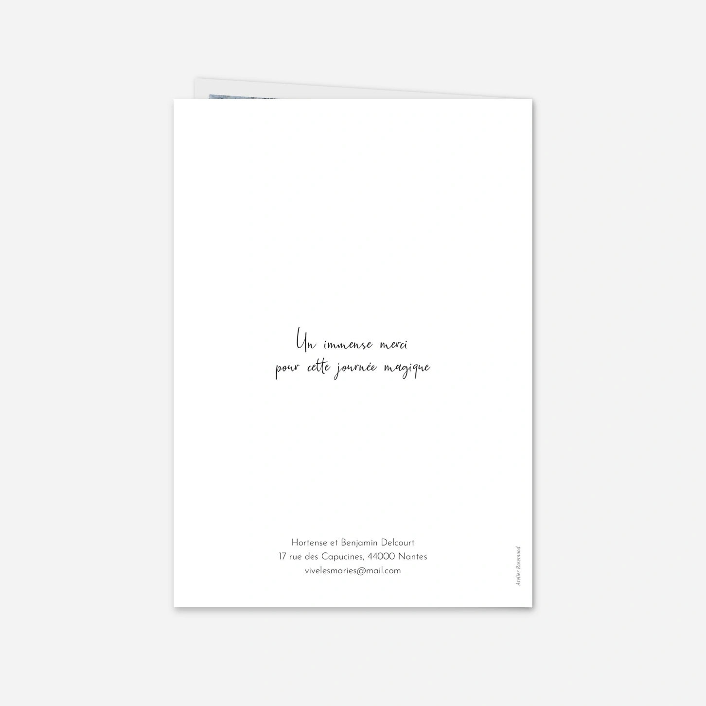 Carte de remerciements Tendre mots