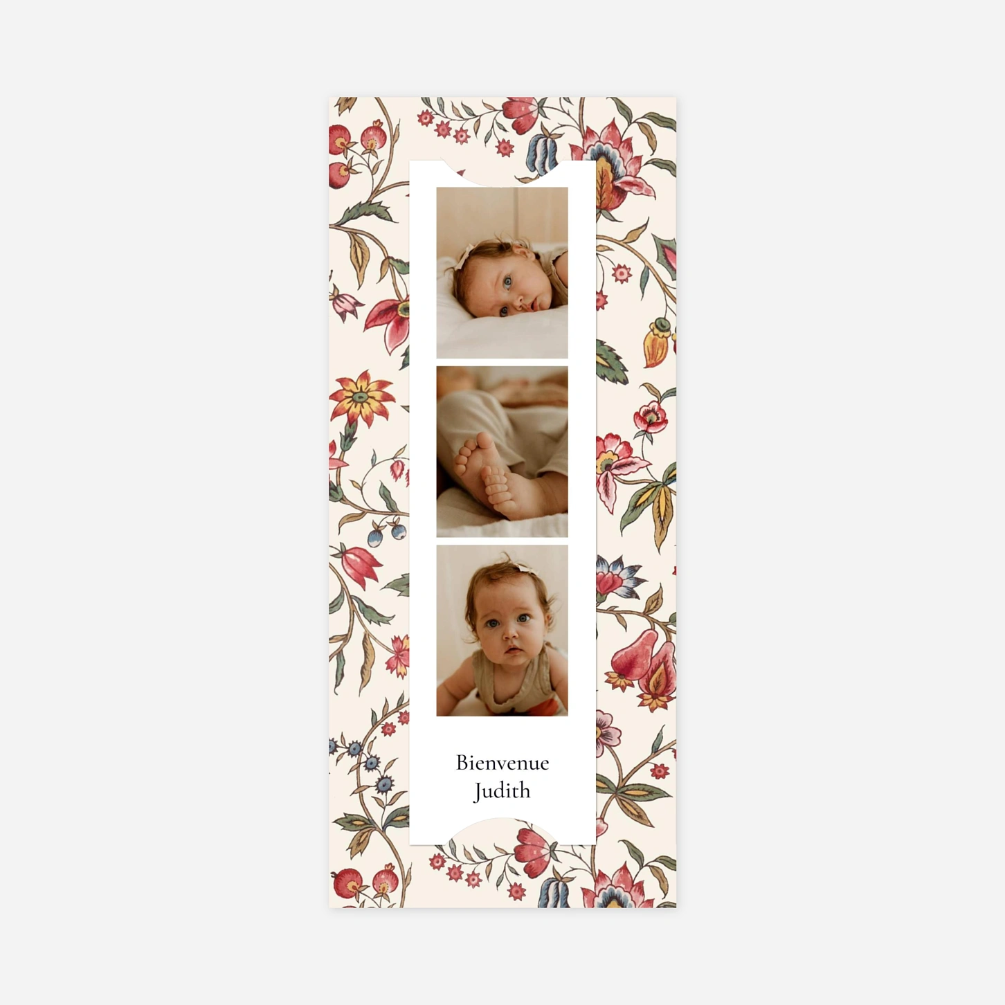 Faire-part naissance Guirlande florale