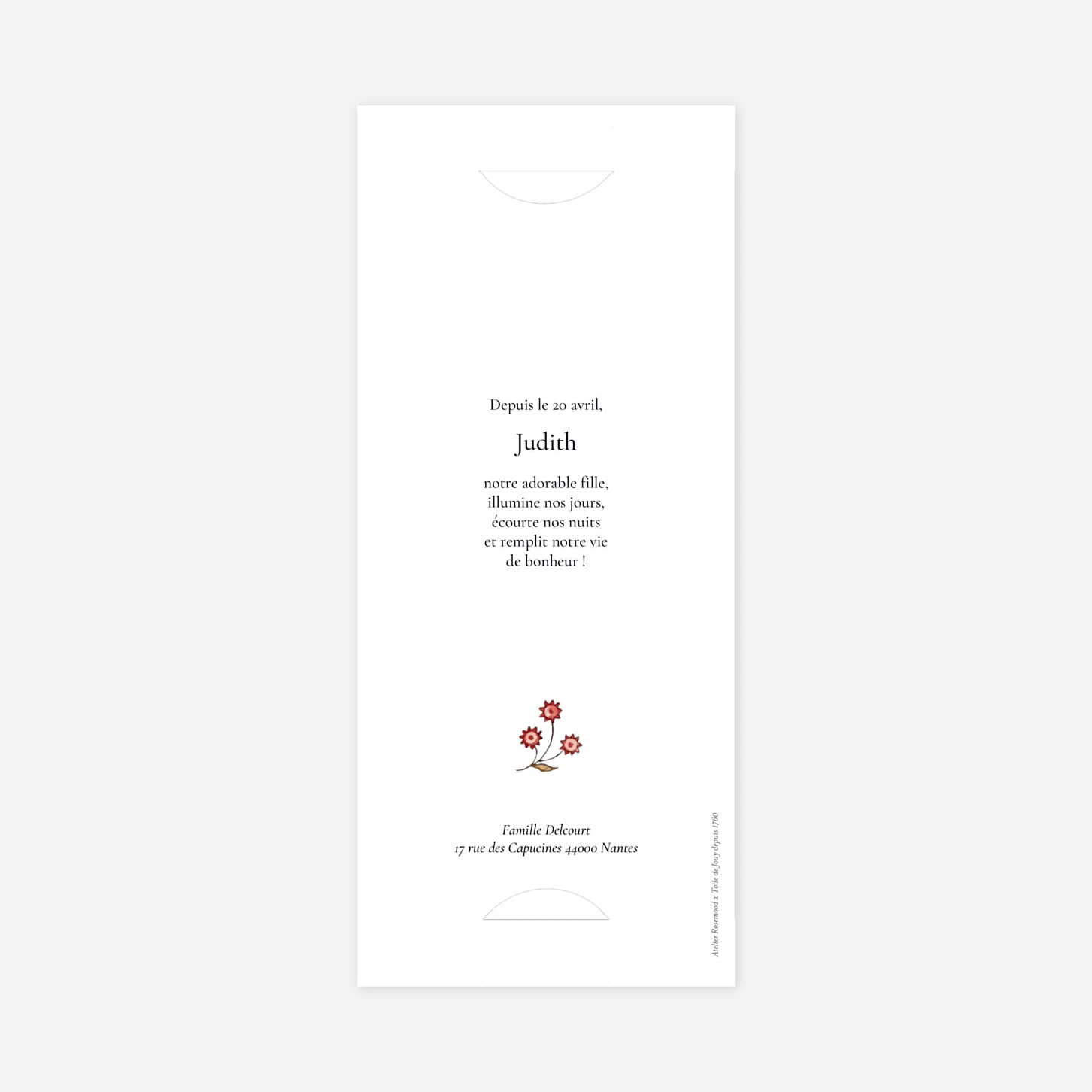 Faire-part naissance Guirlande florale