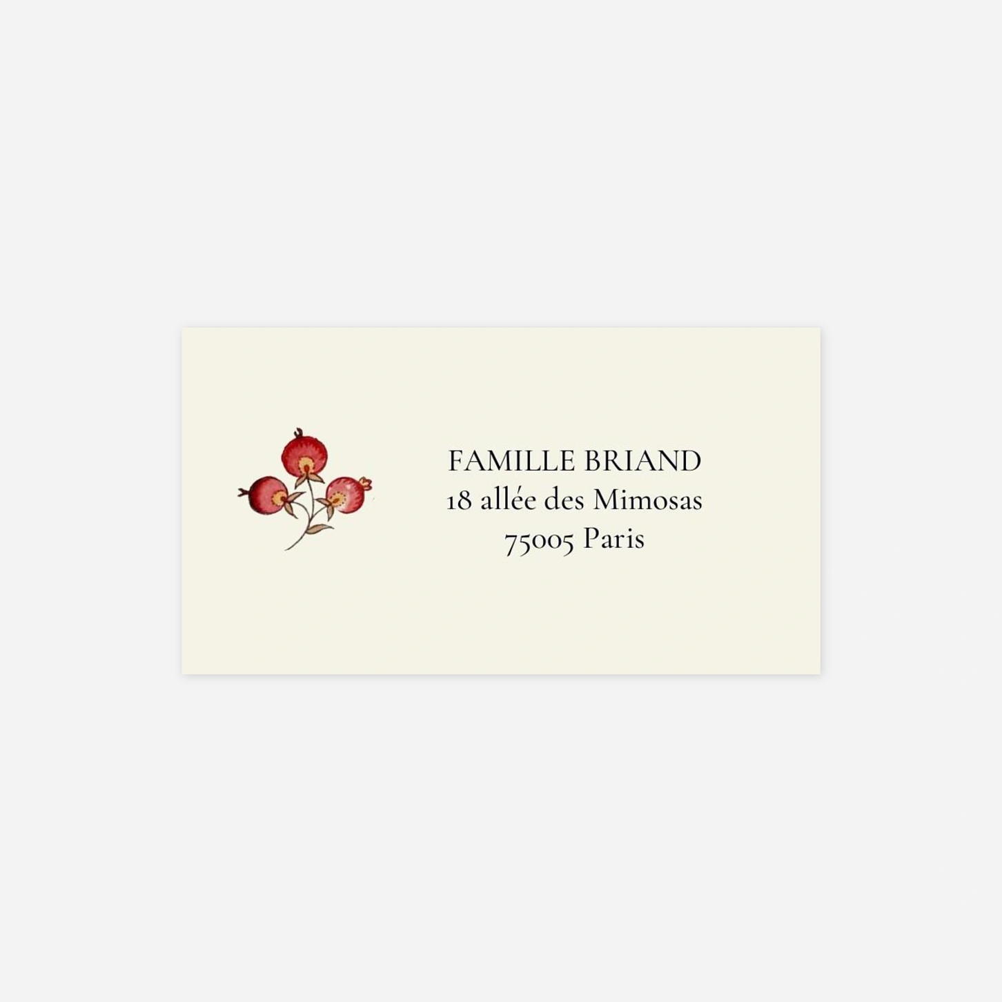 Étiquette destinataire naissance Guirlande florale