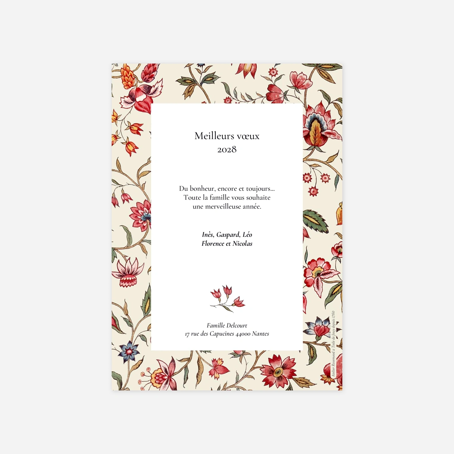 Carte de voeux Guirlande florale