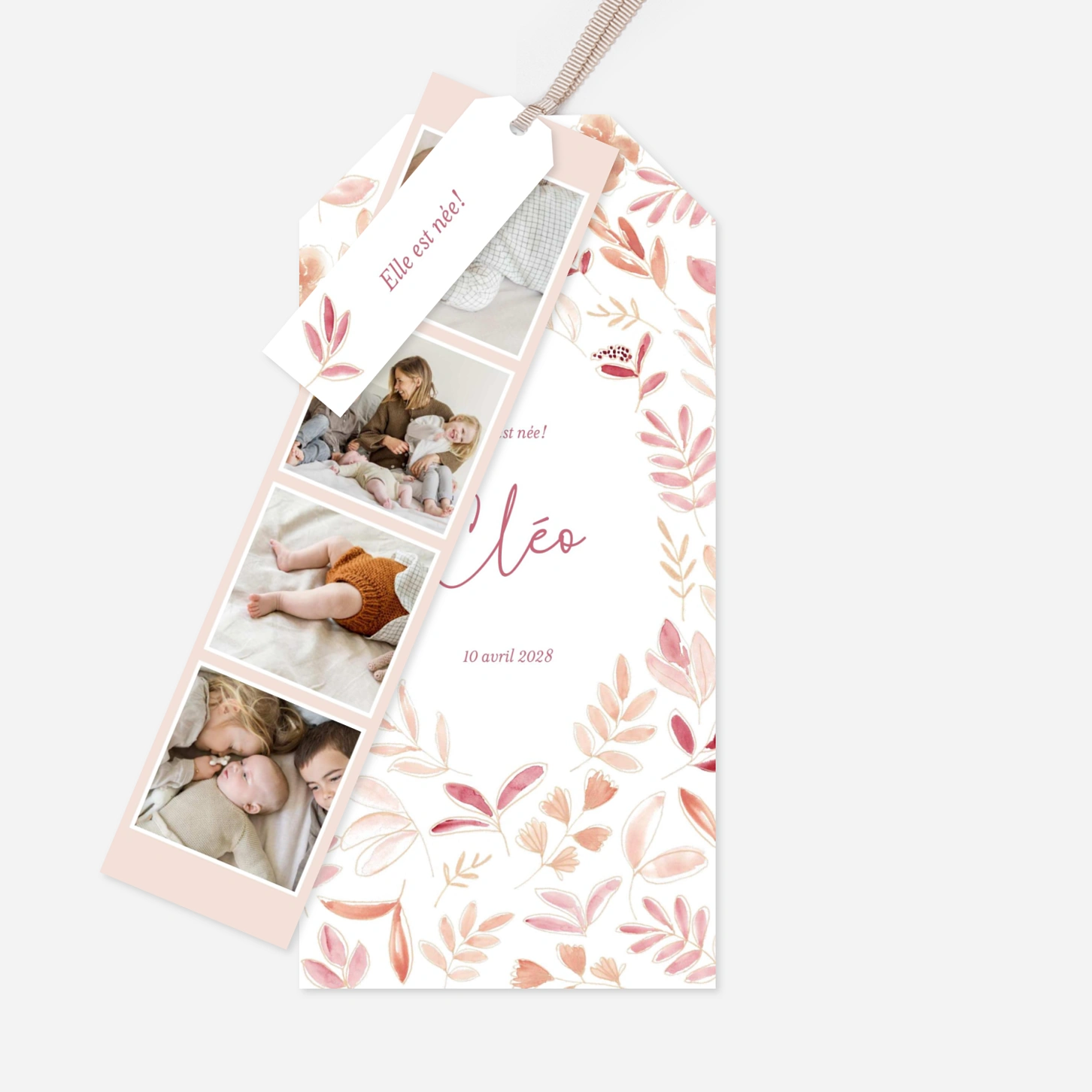 Faire-part naissance Fleur pastel