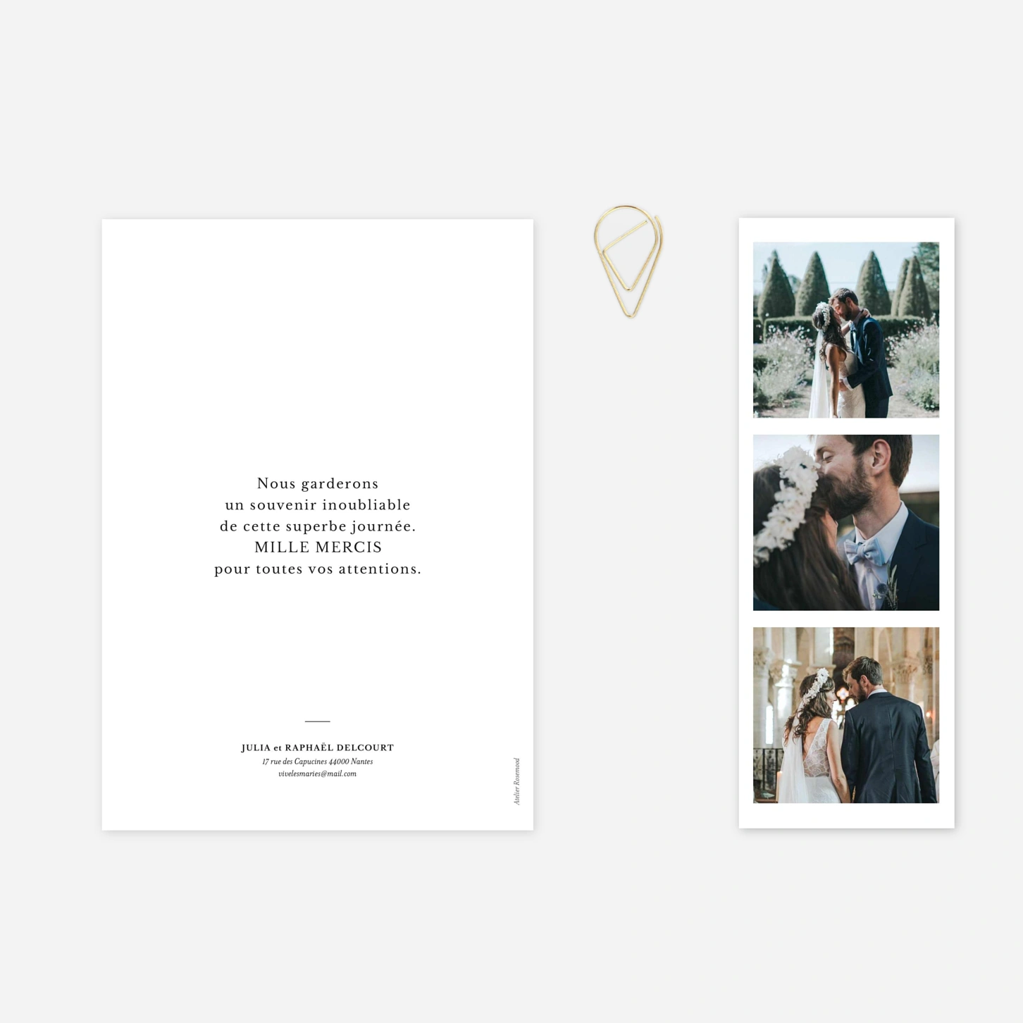Carte de remerciements Tout simplement