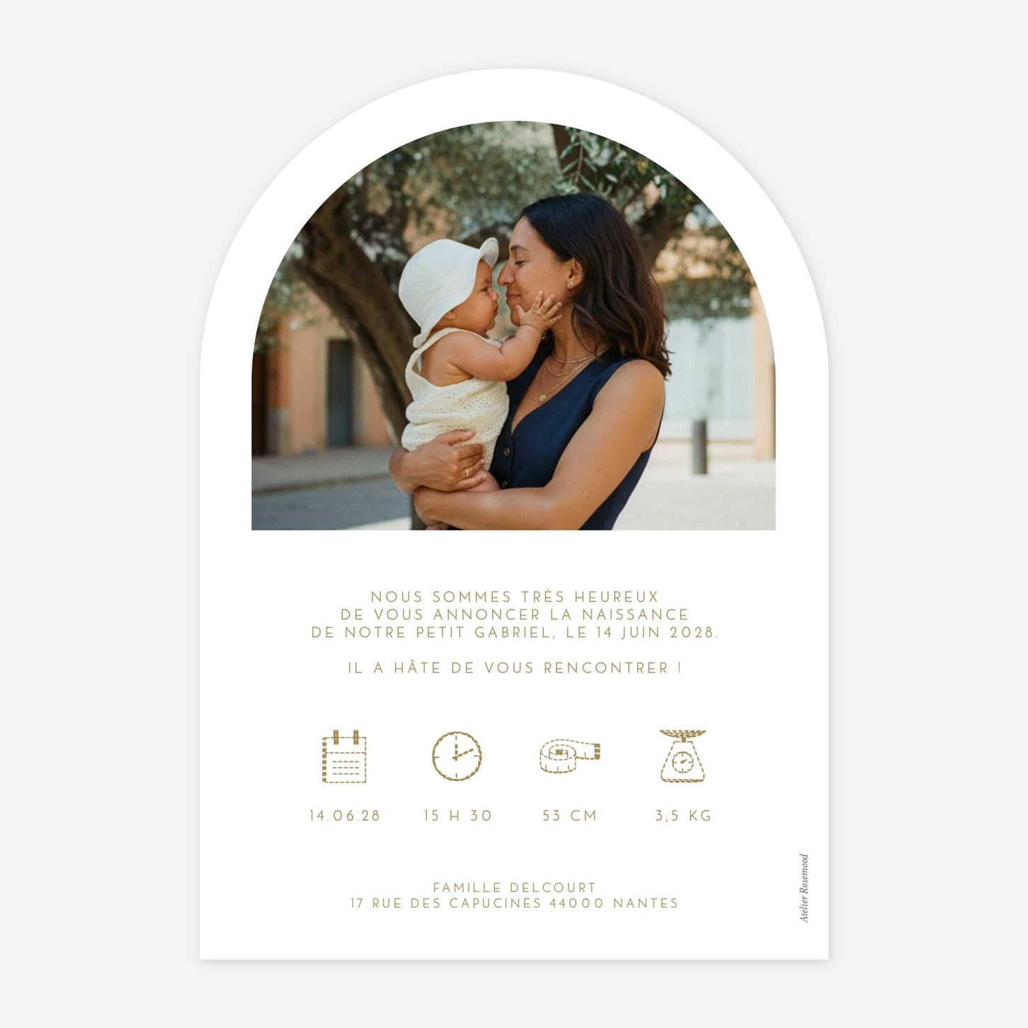 Faire-part naissance Tendre rayure