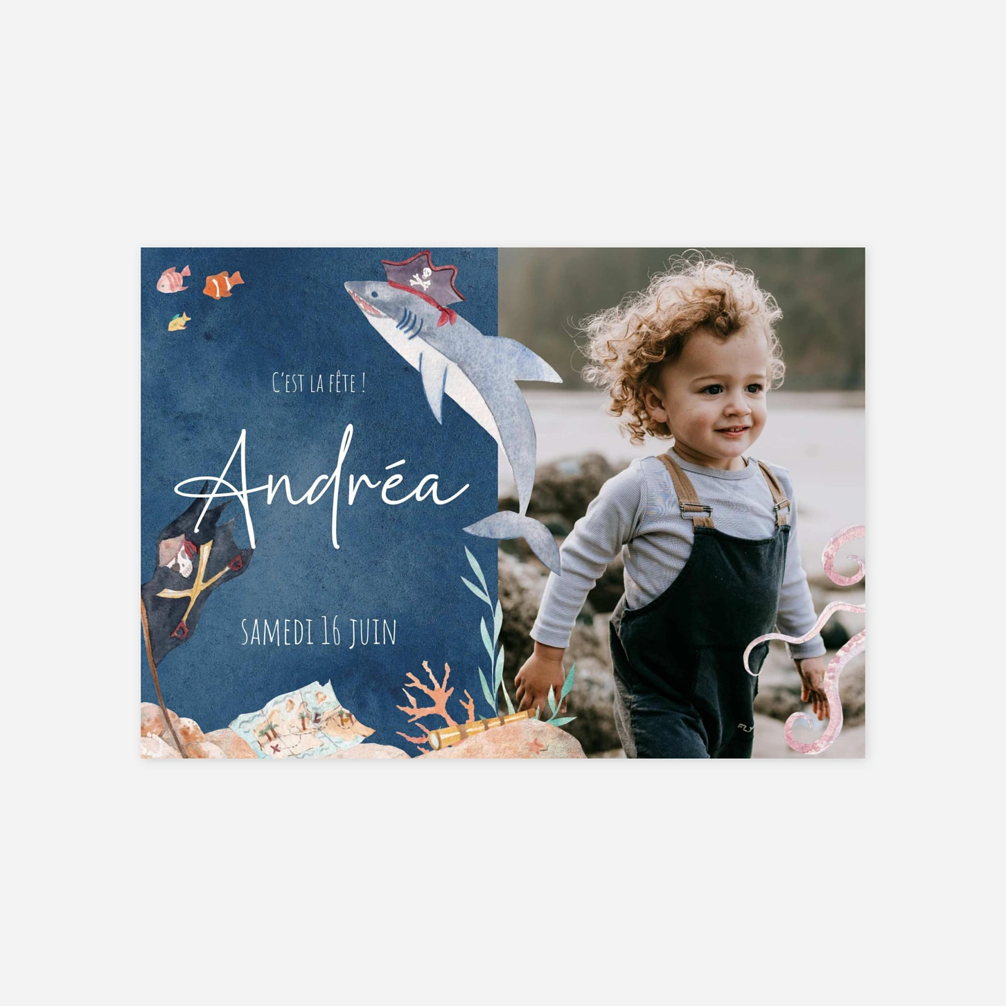 invitation anniversaire enfant Trésors des Mers