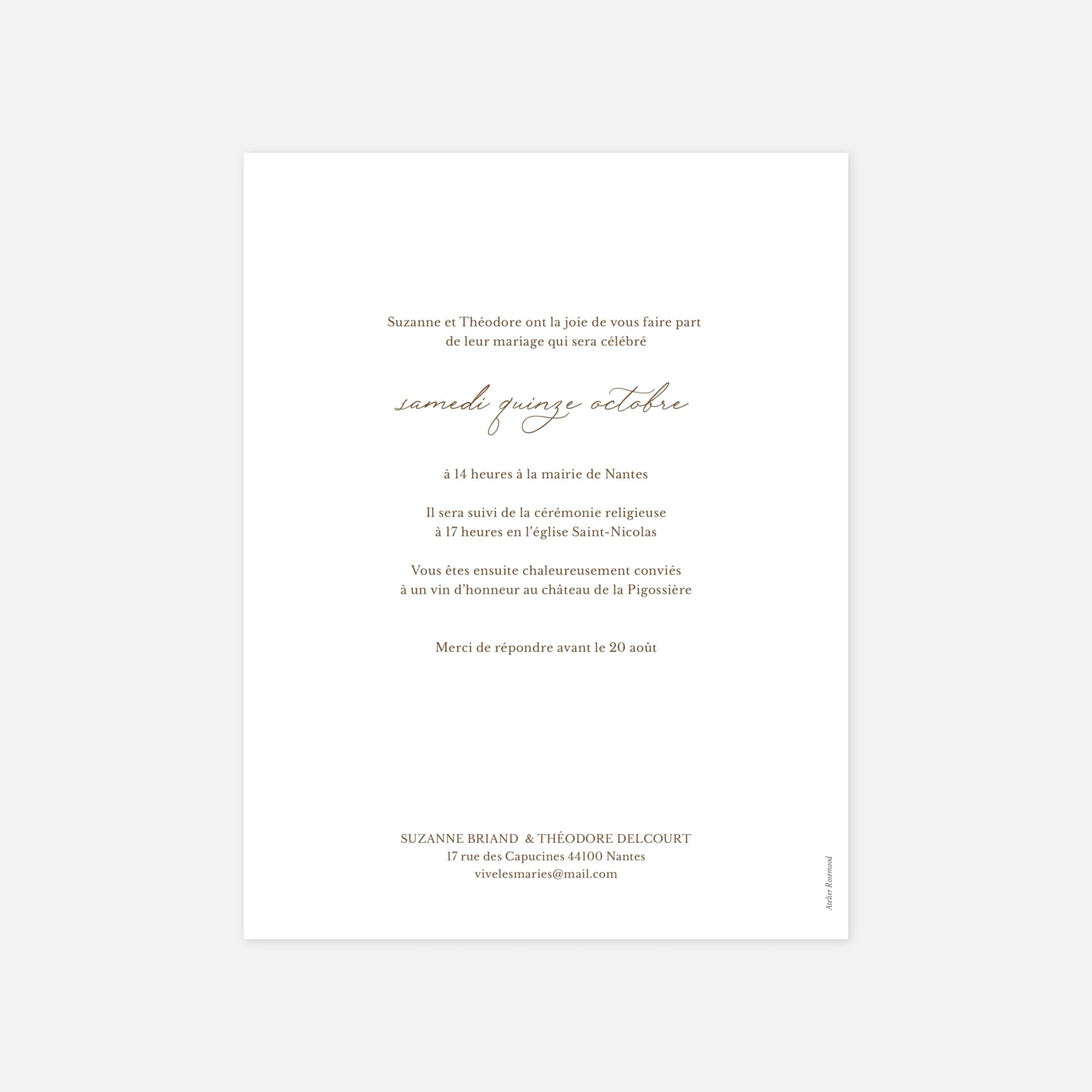 Faire-part mariage Tendre serment