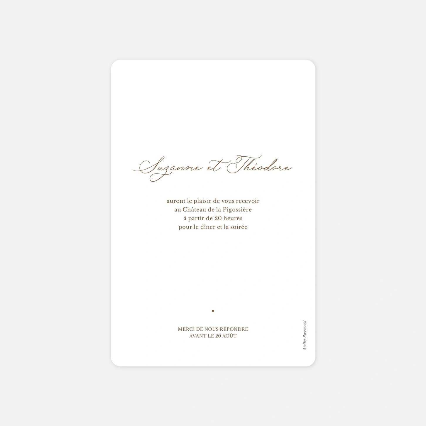 Carton d'invitation Tendre serment