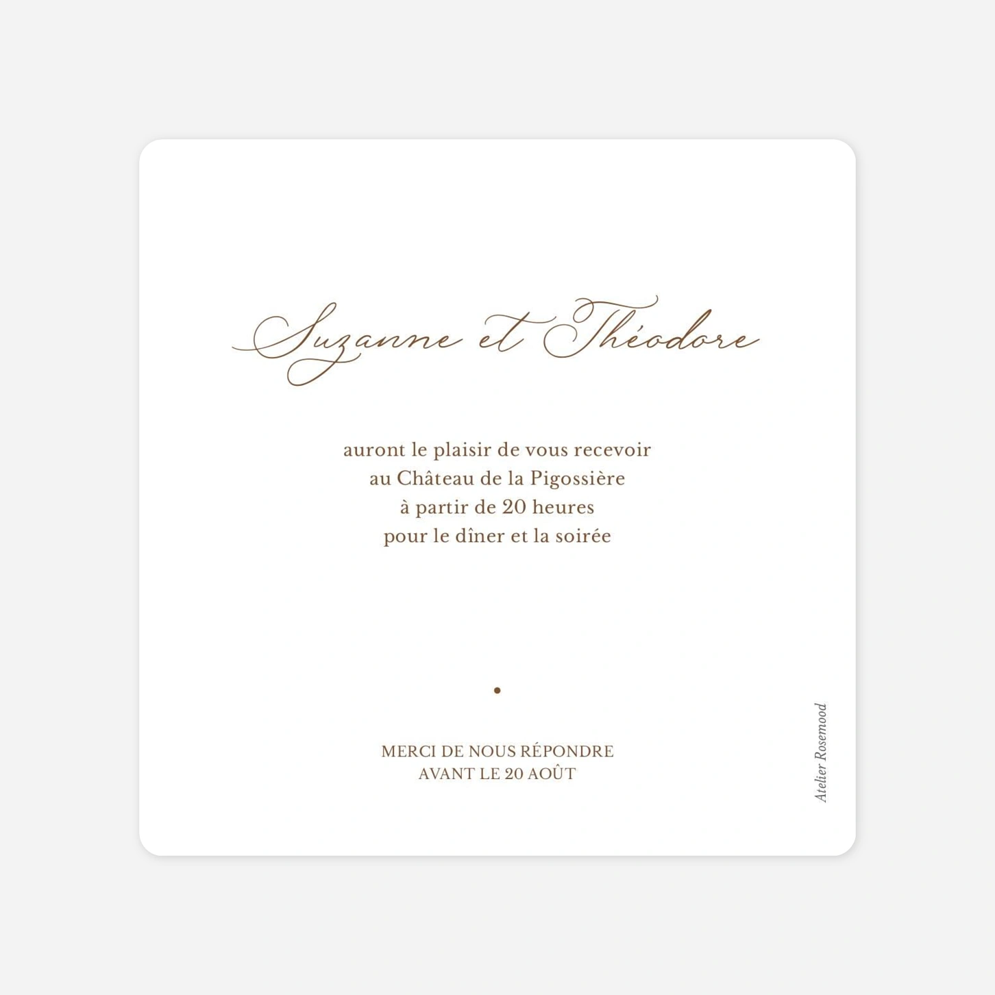 Carton d'invitation Tendre serment