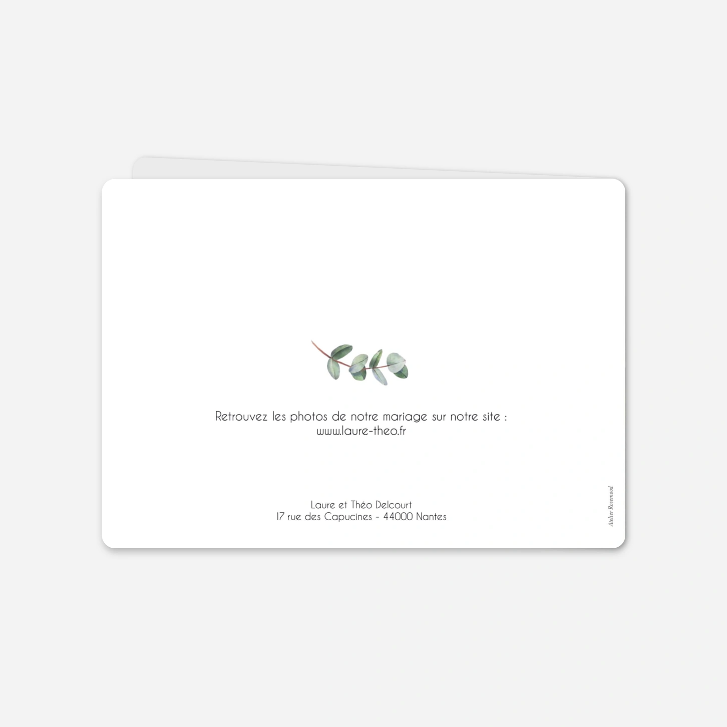 Carte de remerciements Etreinte végétale