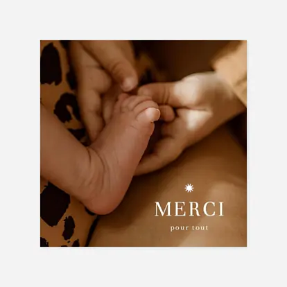 Carte remerciement naissance Une étoile est née