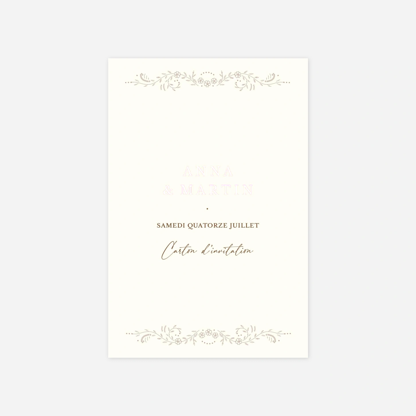 Carton d'invitation Union brodée