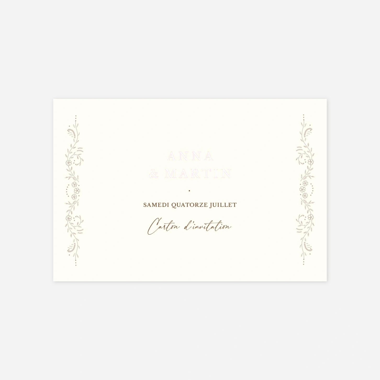 Carton d'invitation Union brodée