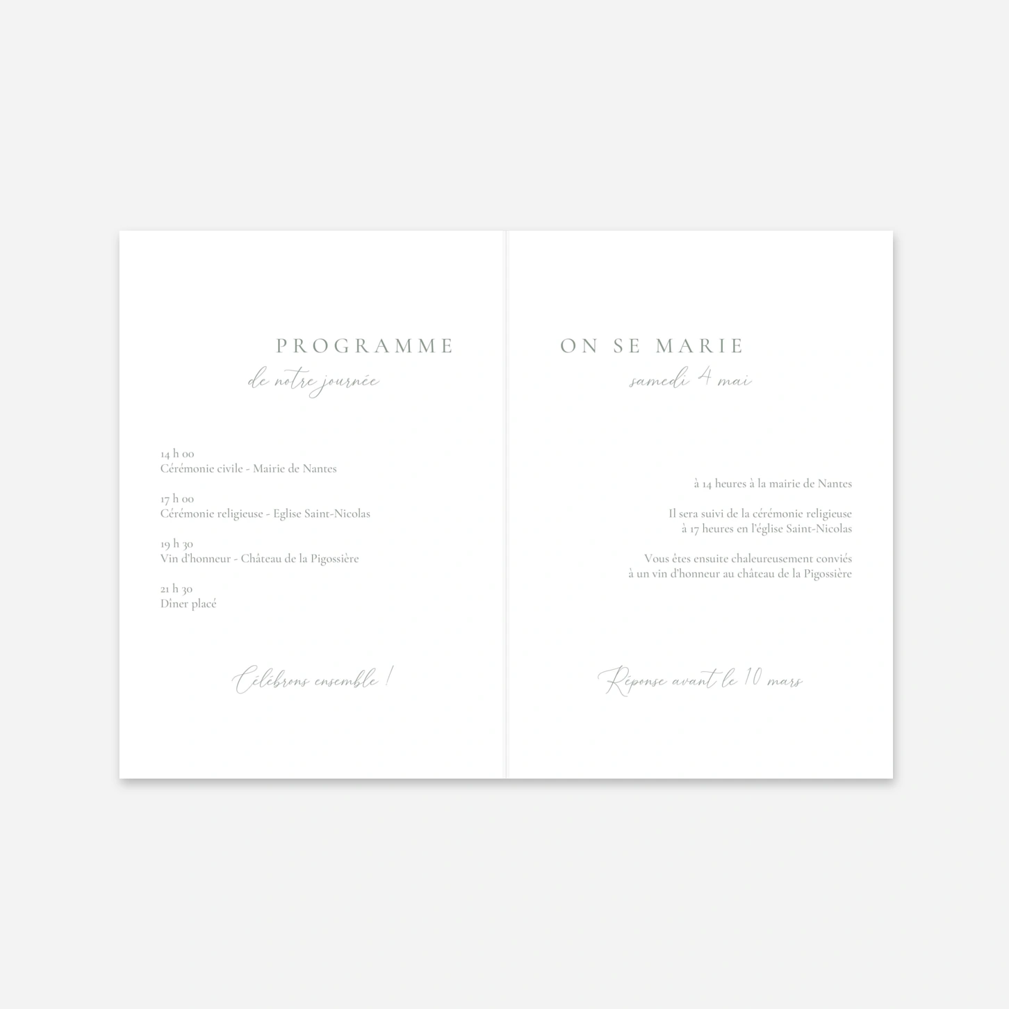 Faire-part mariage Union d’Amour