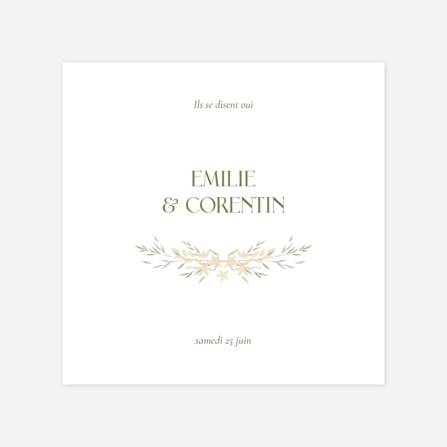 Faire-part mariage Union fleurie