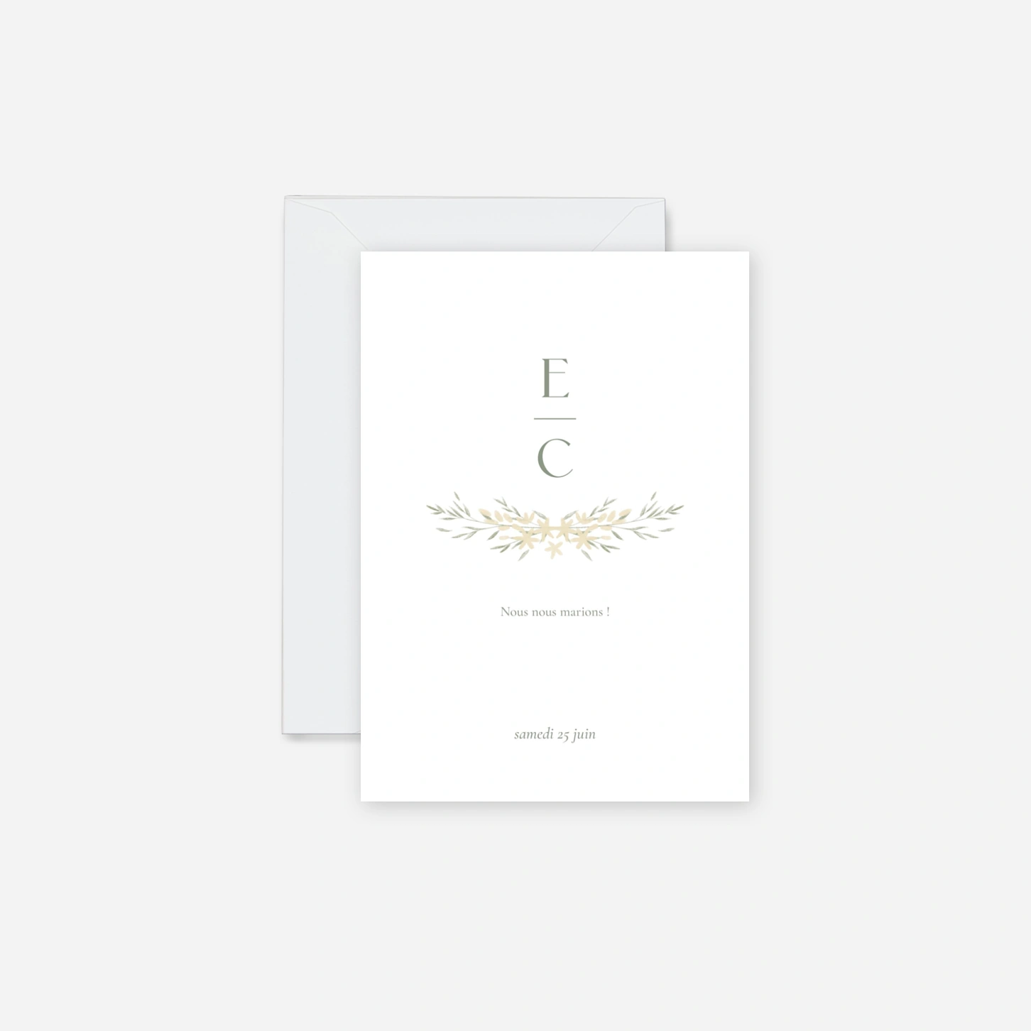 Faire-part mariage Union fleurie