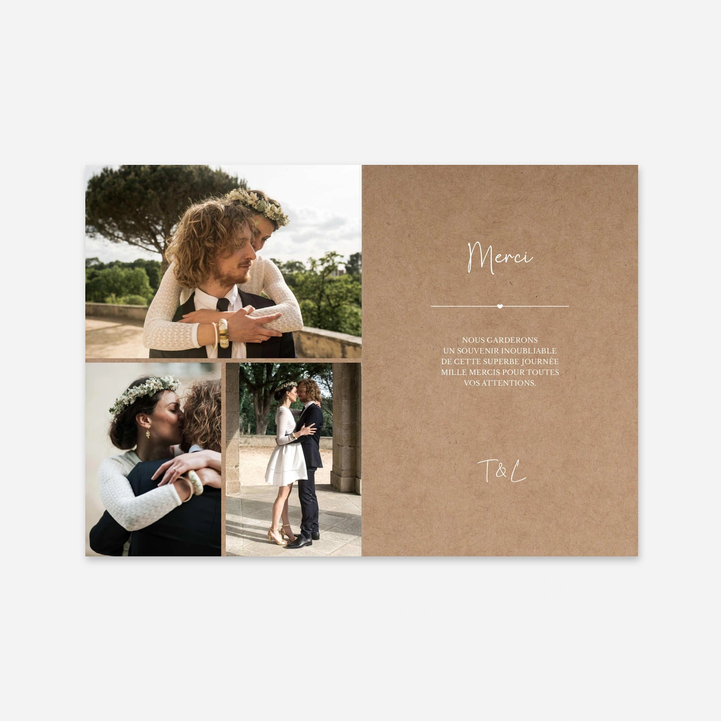 Carte de remerciements Union heureuse