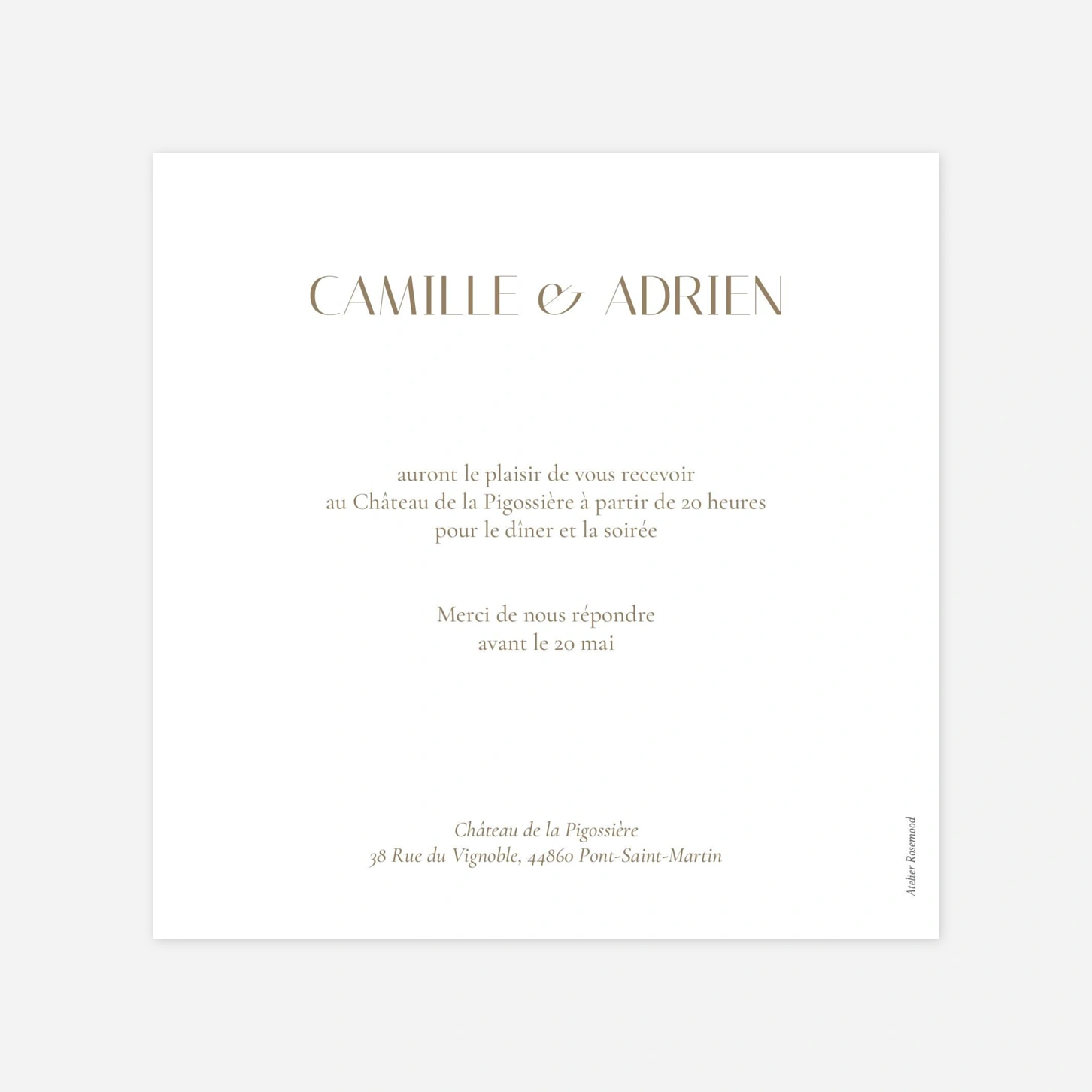 Carton d'invitation Unis