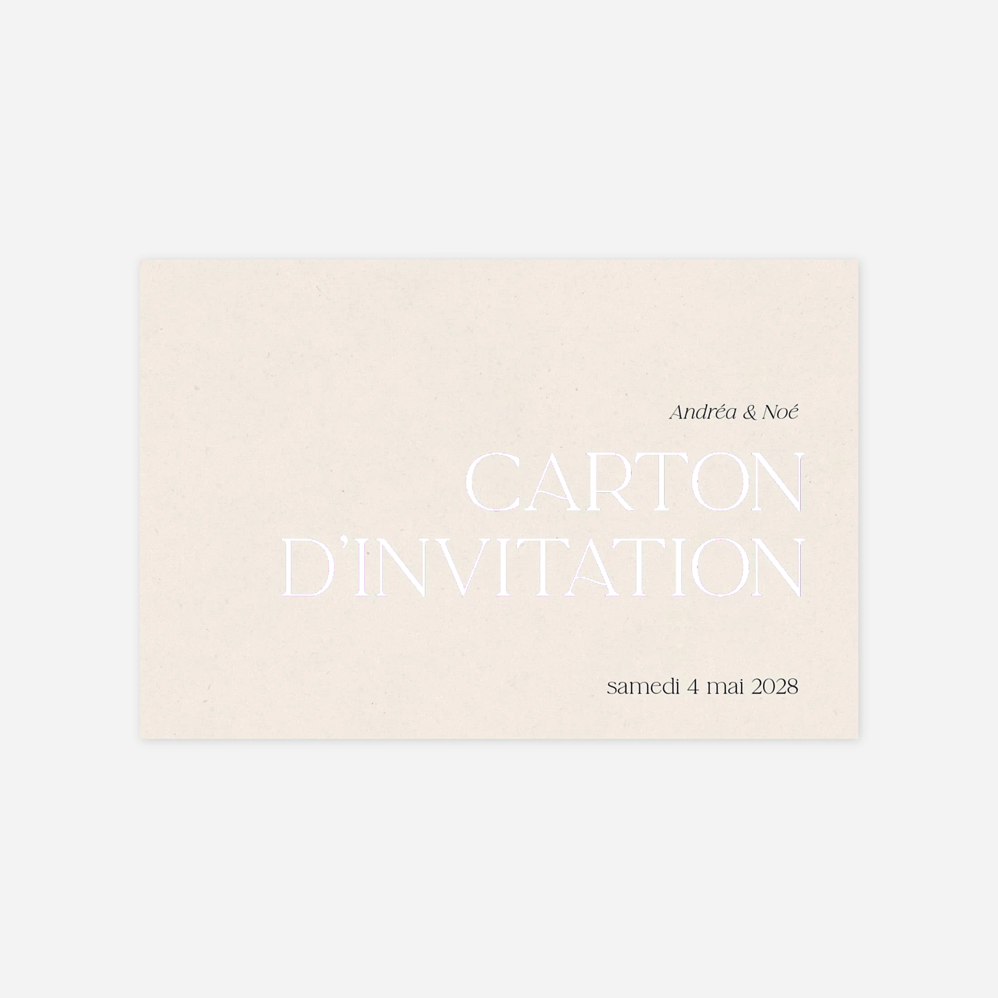 Carton d'invitation Un jour