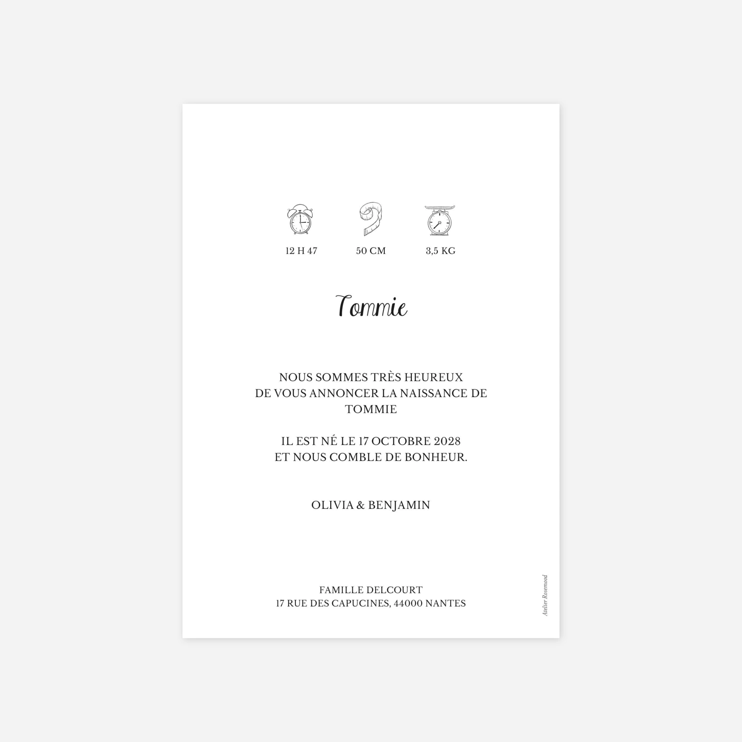 Faire-part naissance Mon joli prénom