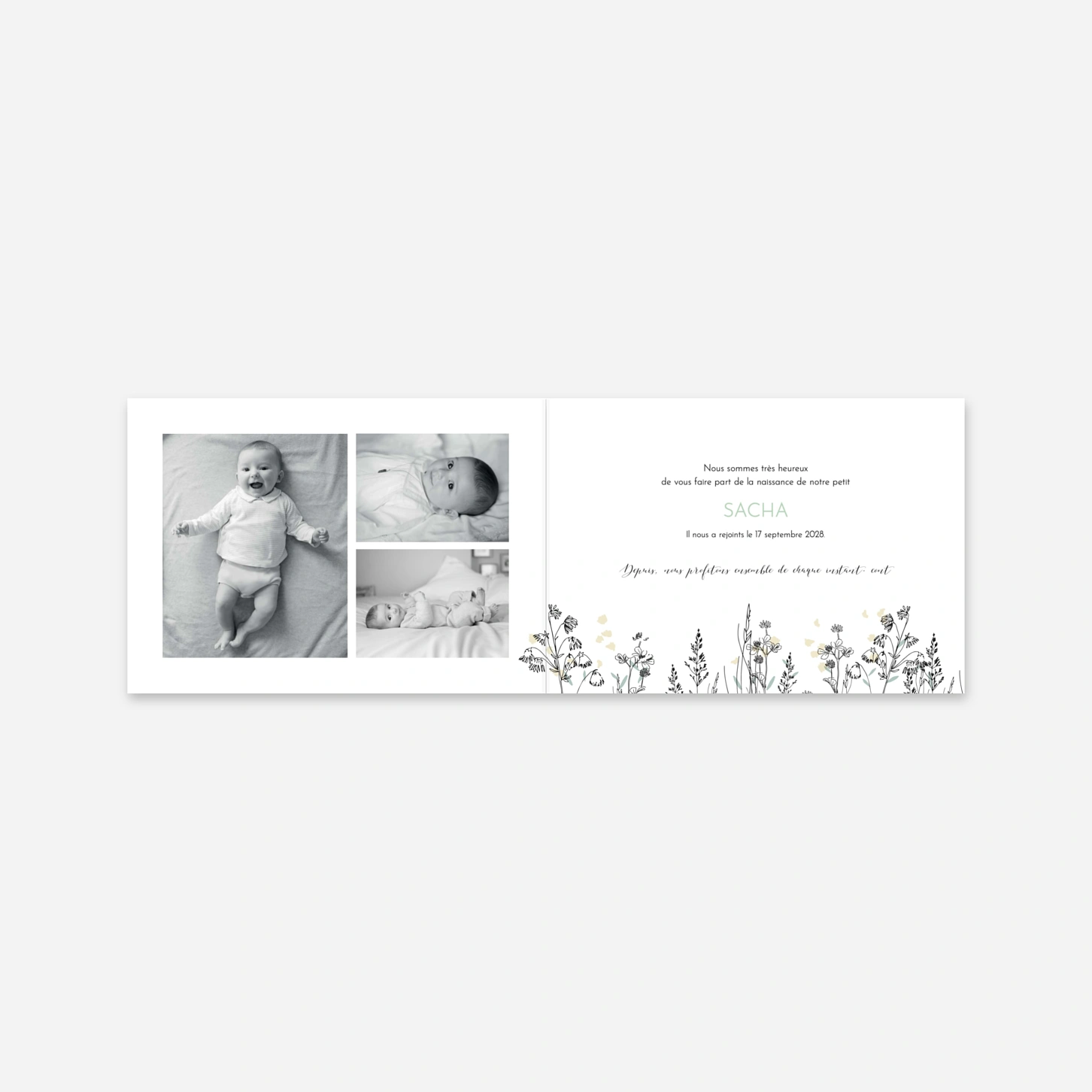 Faire-part naissance Petit vélo en balade