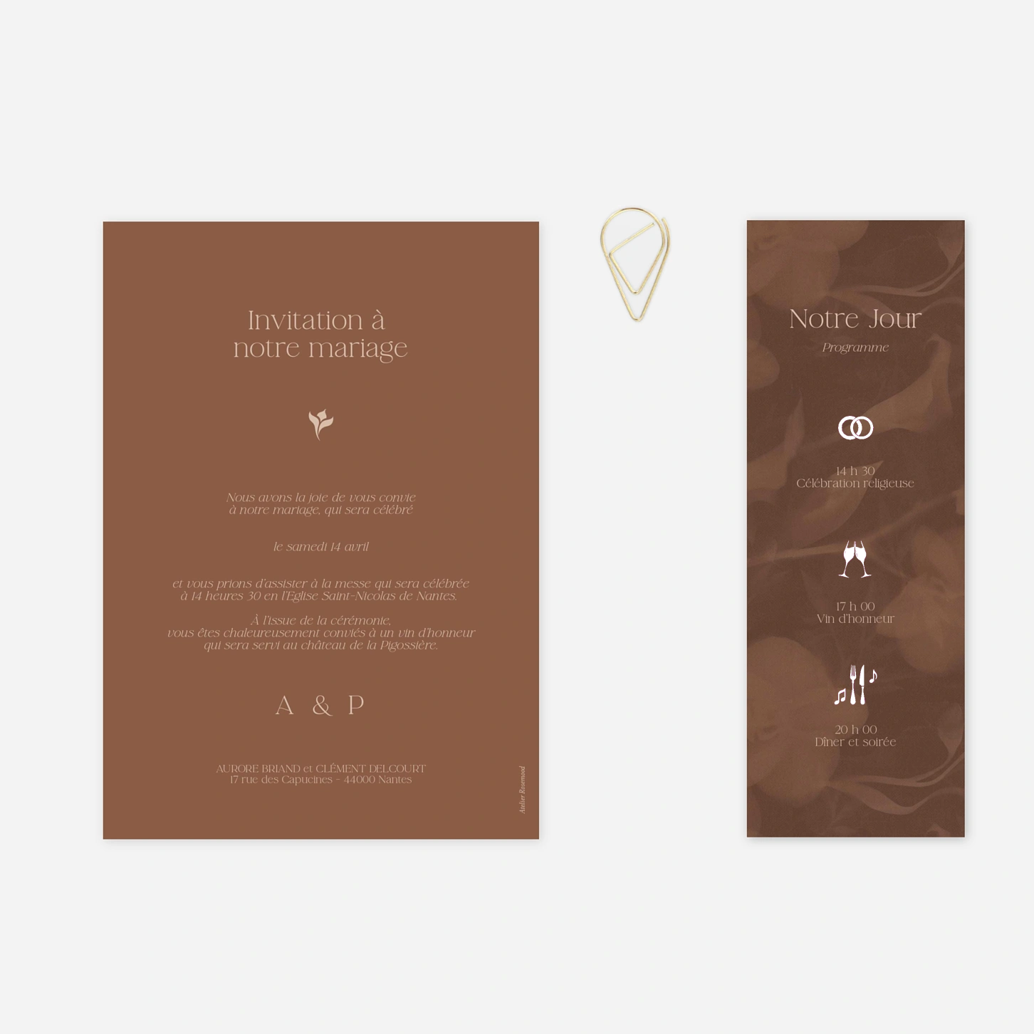 Faire-part mariage Velours floral