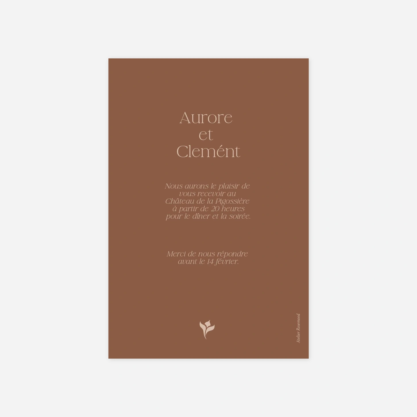Carton d'invitation Velours floral