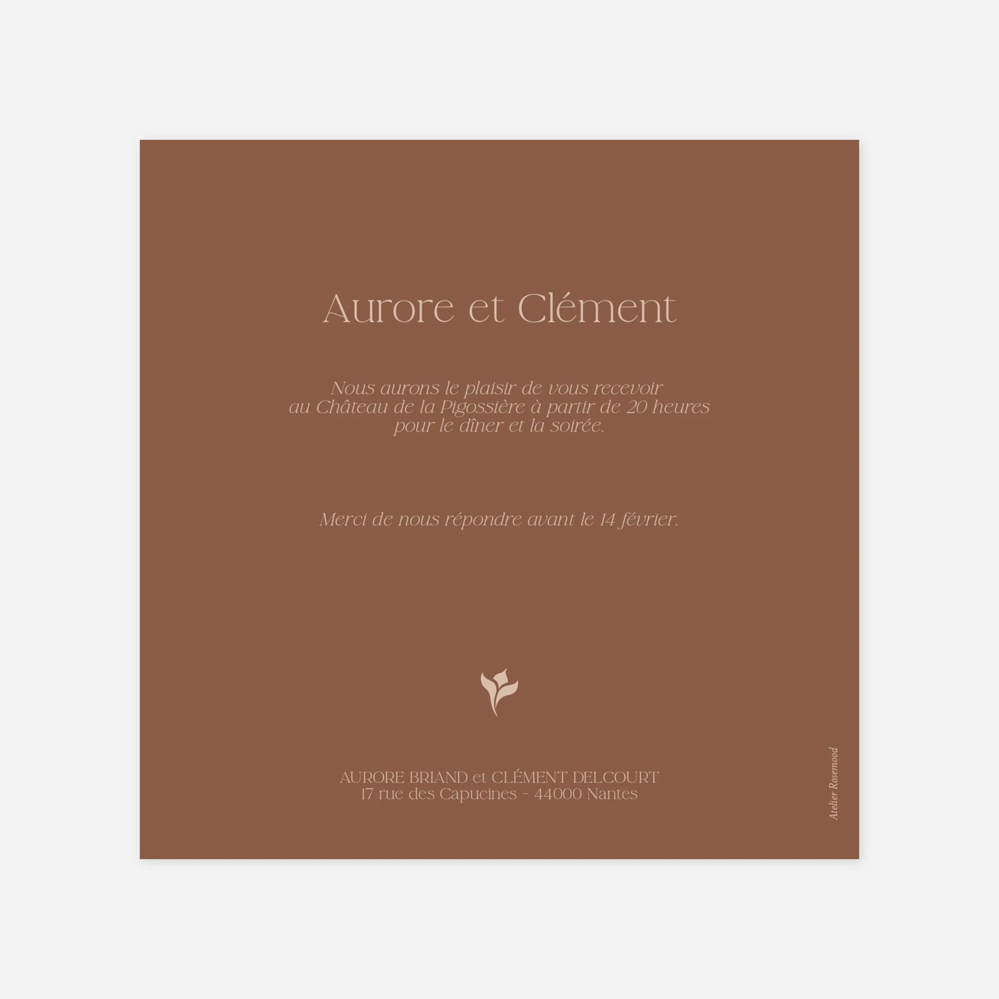 Carton d'invitation Velours floral