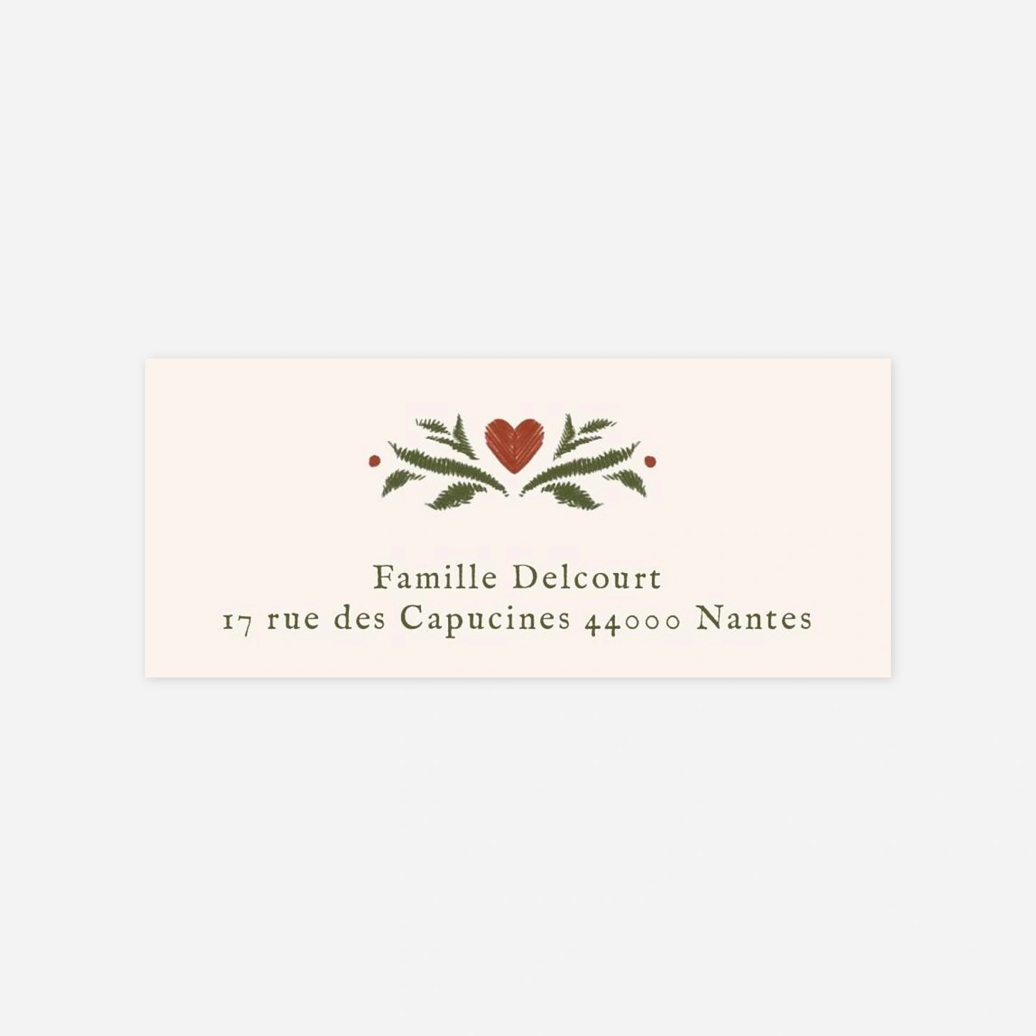 Étiquette expéditeur voeux Vœux brodés