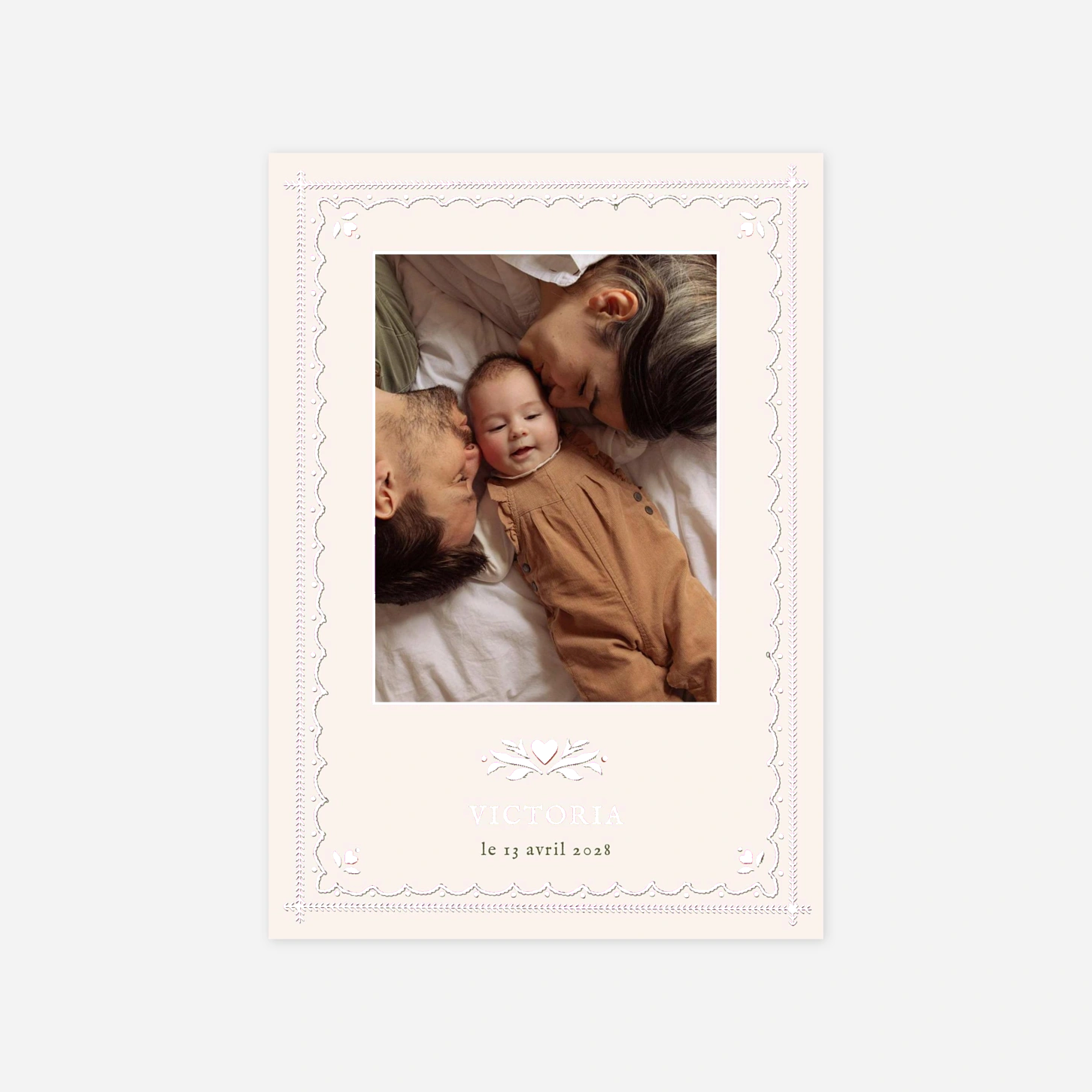 Faire-part naissance Vœux brodés