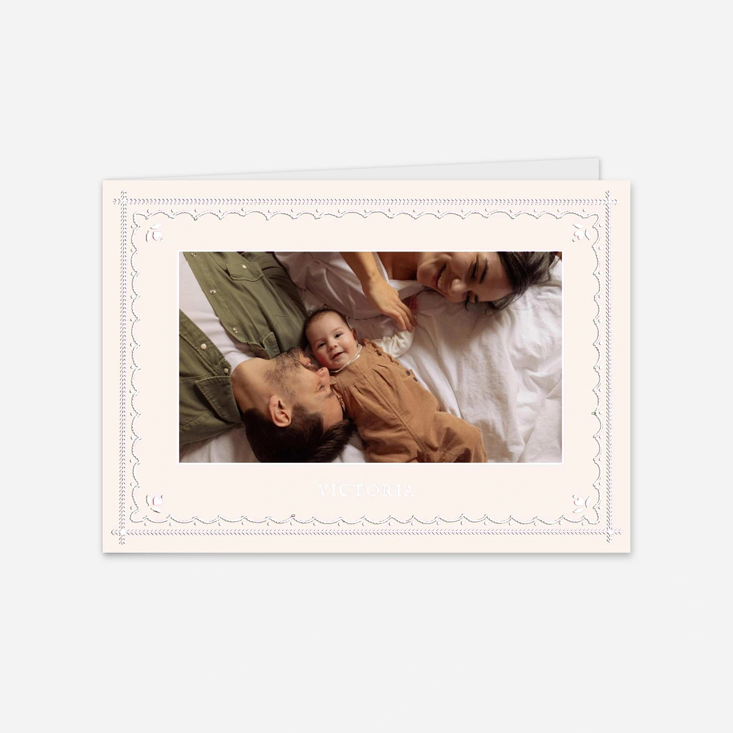 Faire-part naissance Vœux brodés
