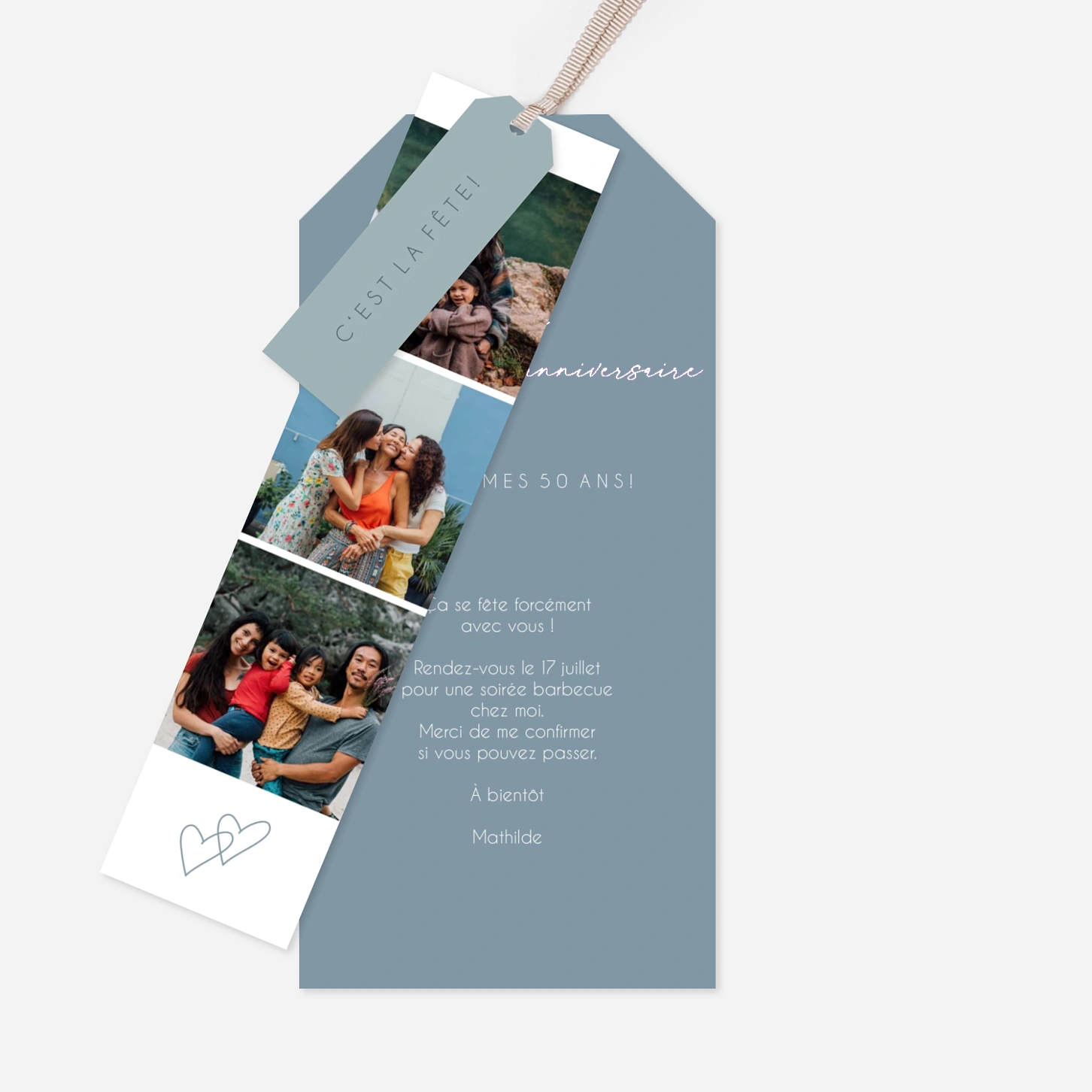 invitation anniversaire Souvenirs précieux